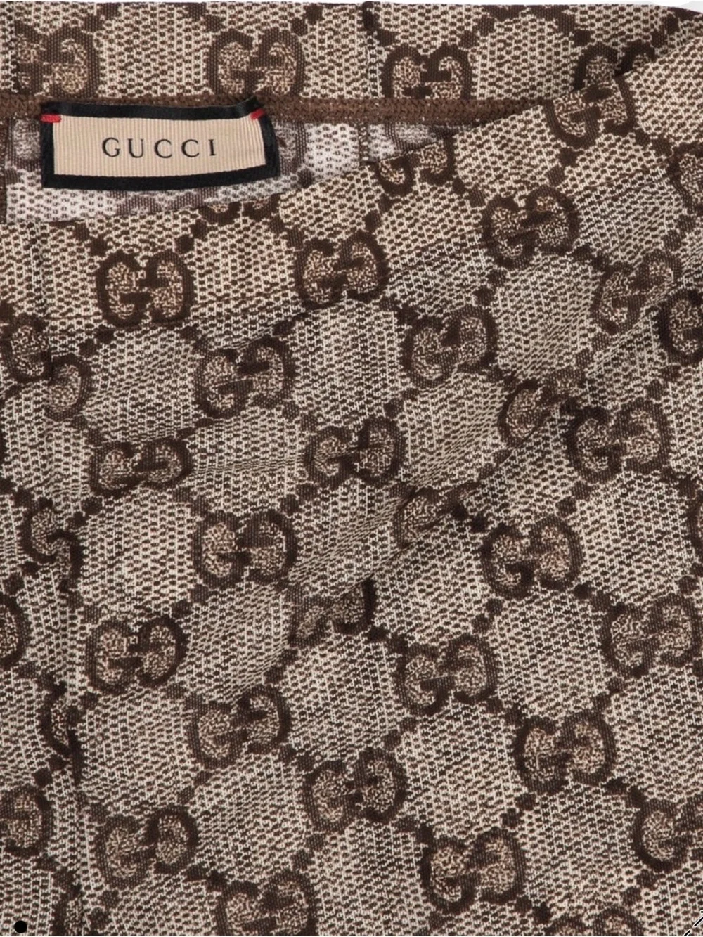 Gucci brown logo tights